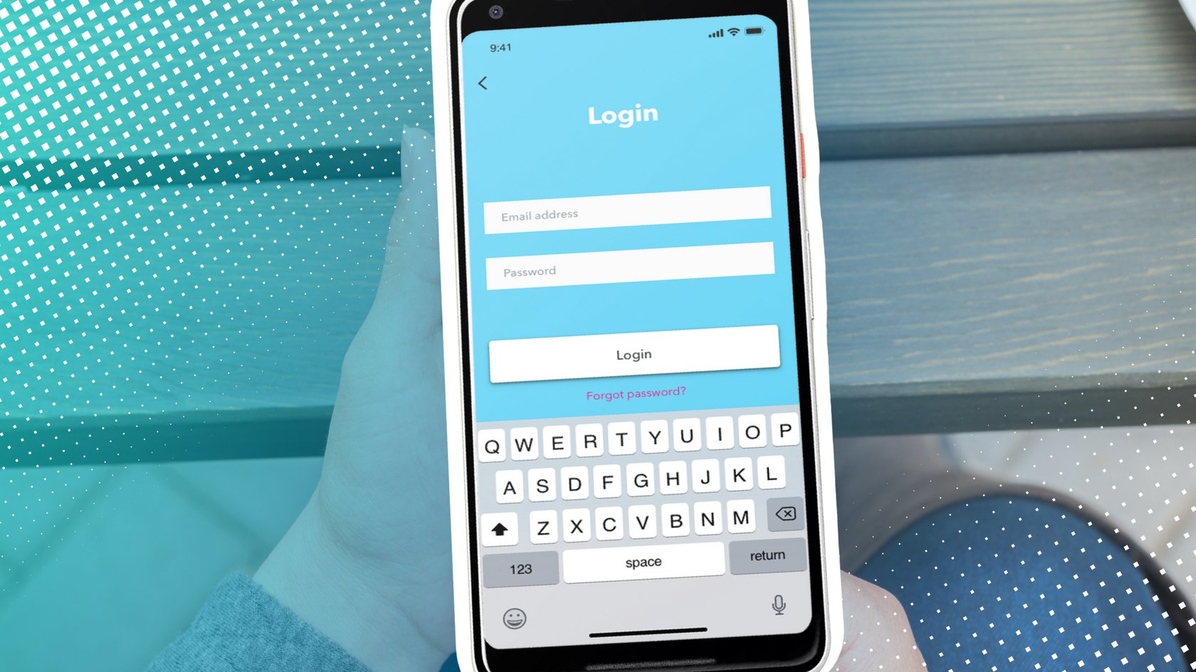 Login Feld auf dem Smartphone-Display