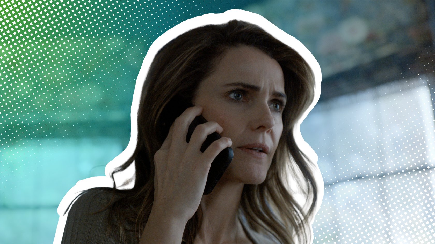 Keri Russell als Kate Wyler beim Telefonieren.