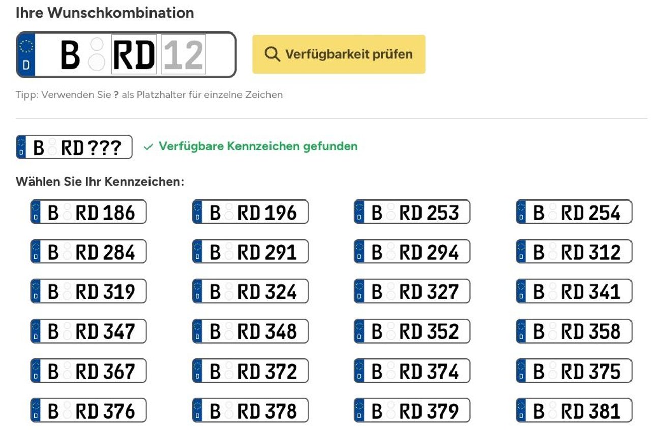 Wunderschone Kennzeichen Reservieren Kosten Ebenbild