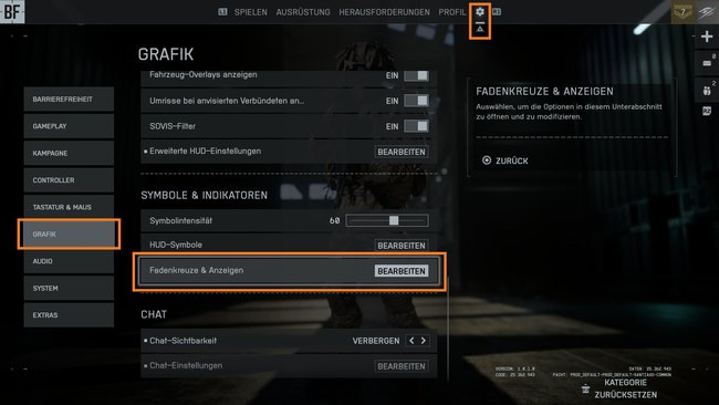 Das Bild zeigt das Grafikmenü aus Battlefield 6.