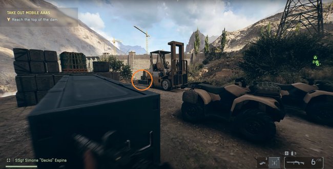 Das Bild zeigt den Fundort einer Marke in Battlefield 6.