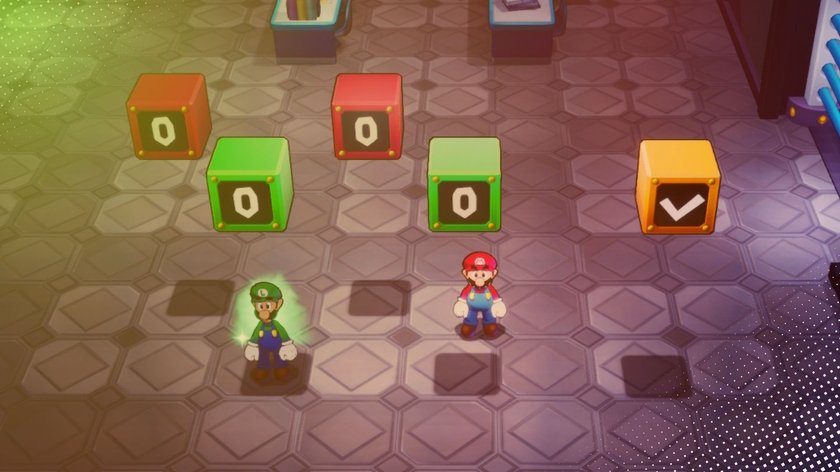 Würfel-Code mit Luigi und Mario in Mario & Luigi: Brothership.