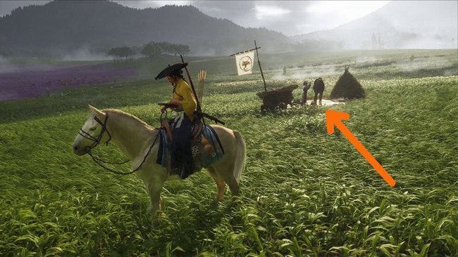 Helft der Ainu, ihr Pferd zu beruhigen.