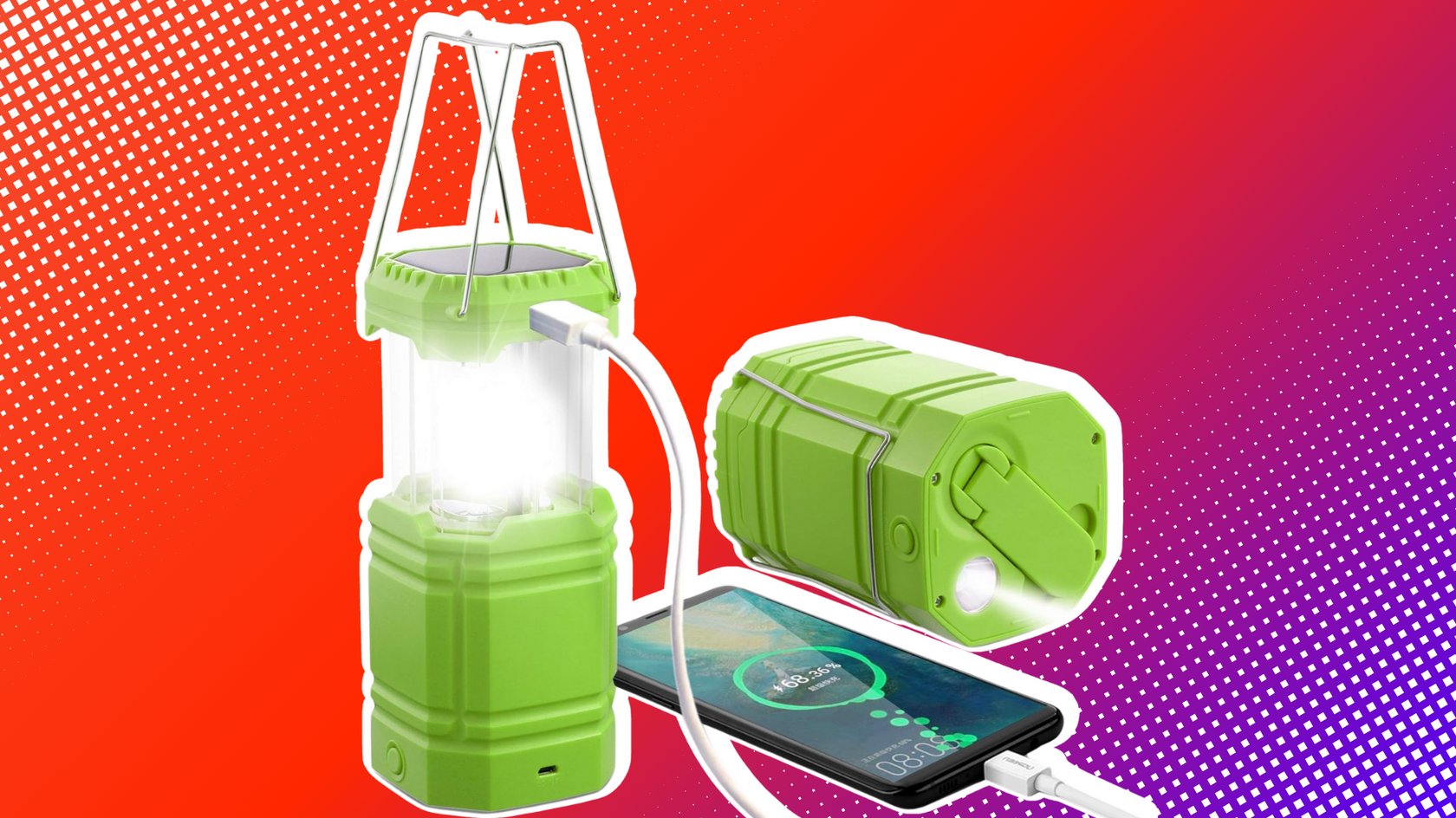 Rocam Campinglampe mit Akku Bearbeitung GIGA