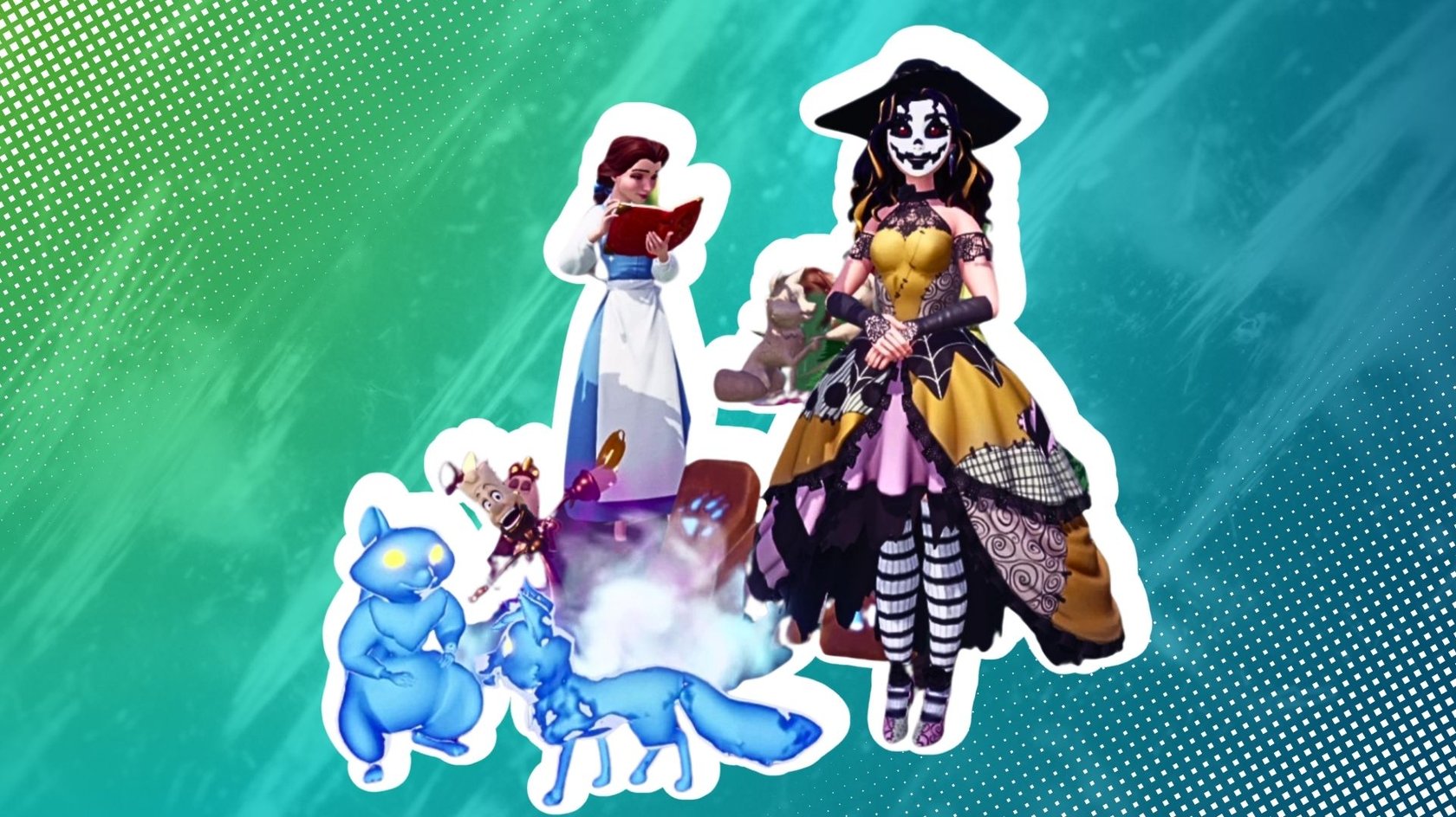 Fuchs Waschbär Avatar und Freunde nach Abschluss von Längst verlorene Liebe in Disney Dreamlight Valley