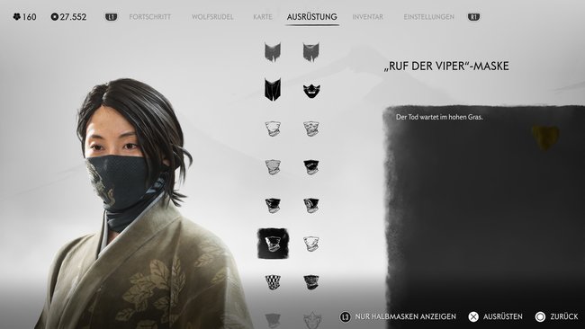 "Ruf der Viper"-Maske