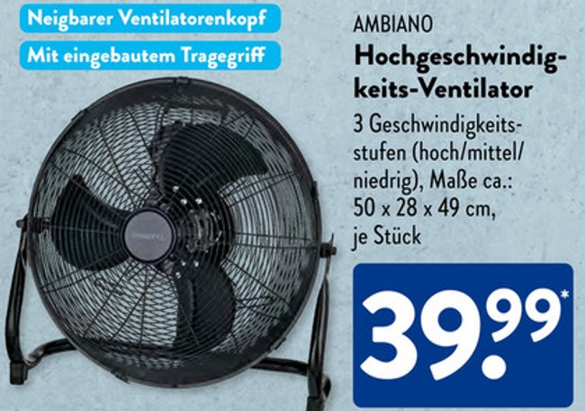 Hochgeschwindigkeitsventilator Aldi Prospekt