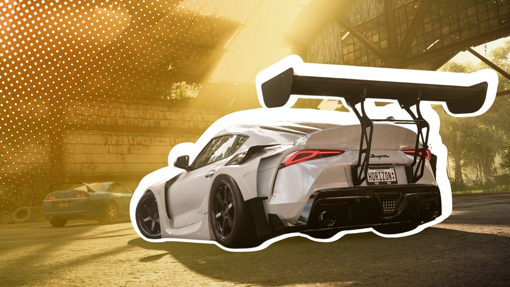 Das Heck eines Toyota Supra MK5 in Forza Horizon 5.