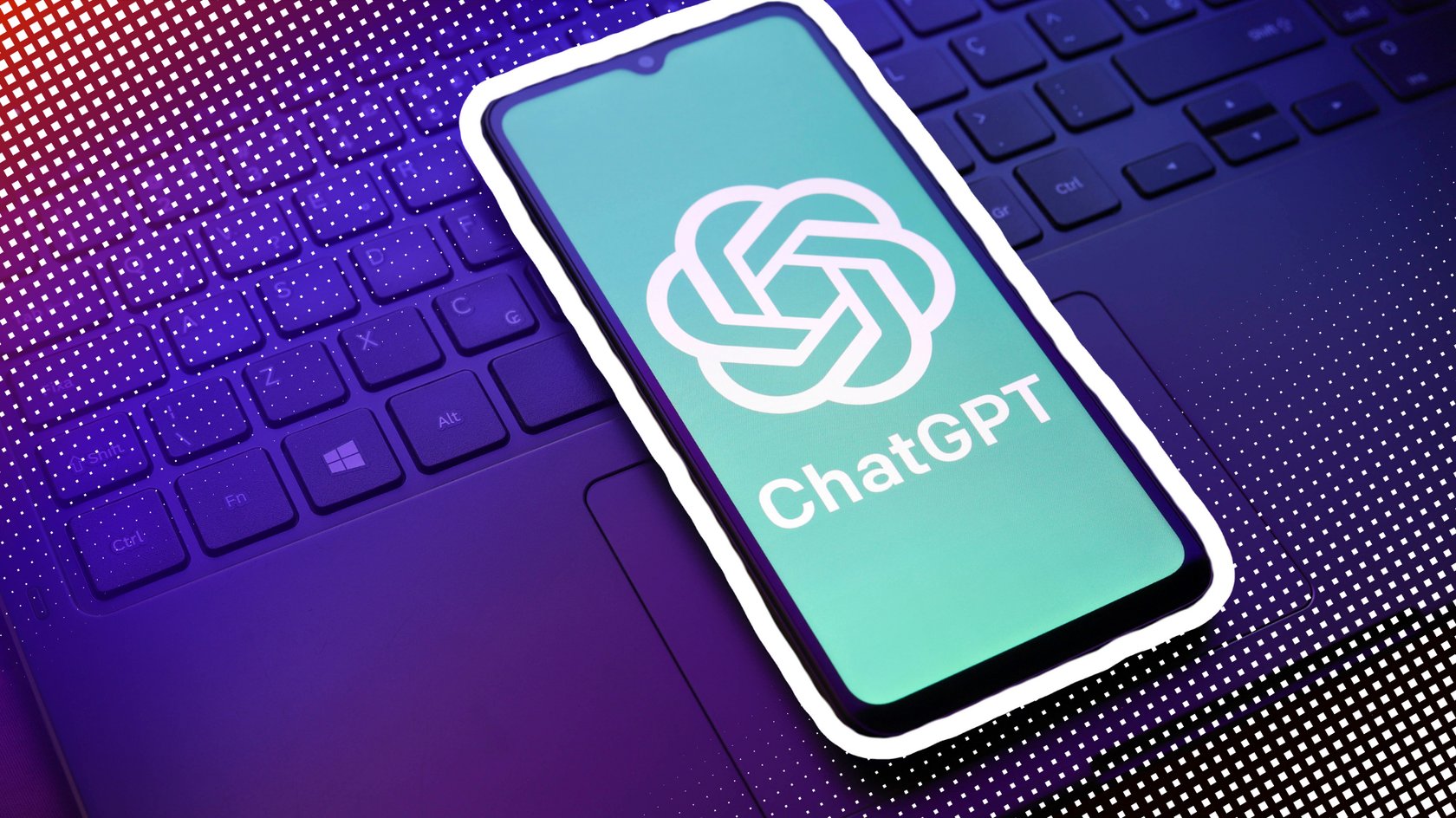 Das ChatGPT-logo auf einem Smartphone.