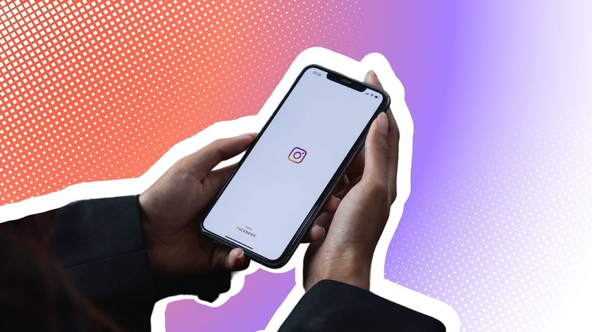 Smartphone mit Instagram Logo