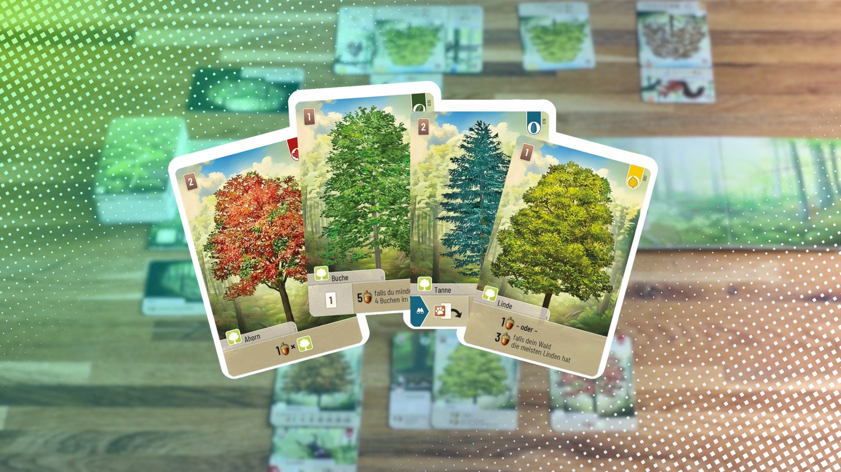 Das Brettspiel „Mischwald“ ist ein entspanntes Kartenspiel für Familien mit schönem Waldthema.