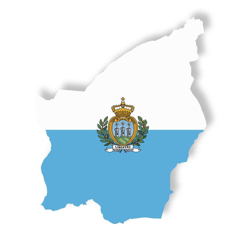 San Marino Flagge in Landesform