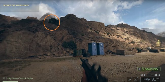 Das Bild zeigt den Fundort einer Marke in Battlefield 6.