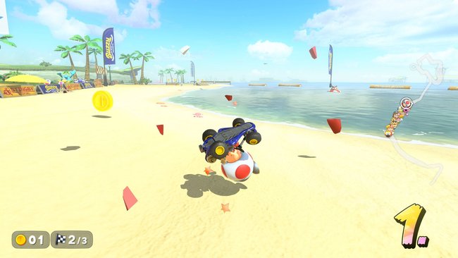 Mario Kart World: Auto-Physik / Platz 1