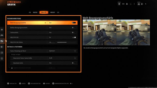 Stellt diese Qualitäts-Einstellungen in Black Ops 6 um.