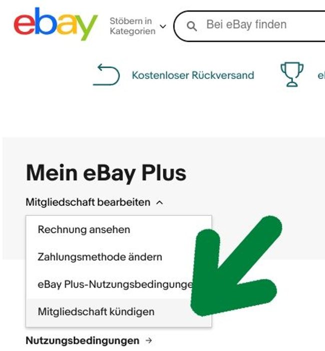 Im eBay-Plus-Menü findet ihr die Option zum kündigen der Mitgliedschaft