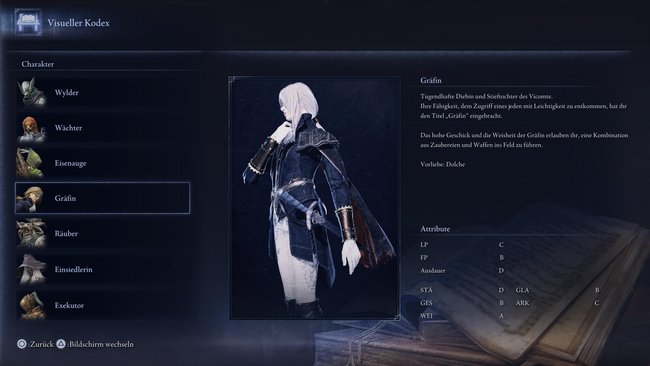 Die Attribute der Gräfin in Elden Ring Nightreign.