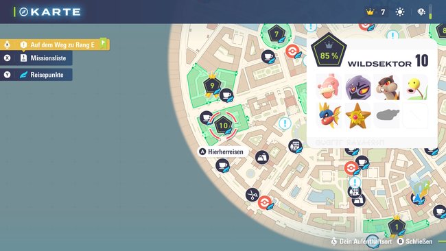 Standort von Wildsektor 10 und welche Pokémon hier leben.