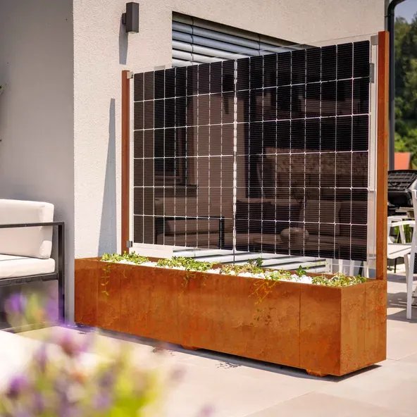 GREEN SOLAR Bifazialer Solarpflanzkasten