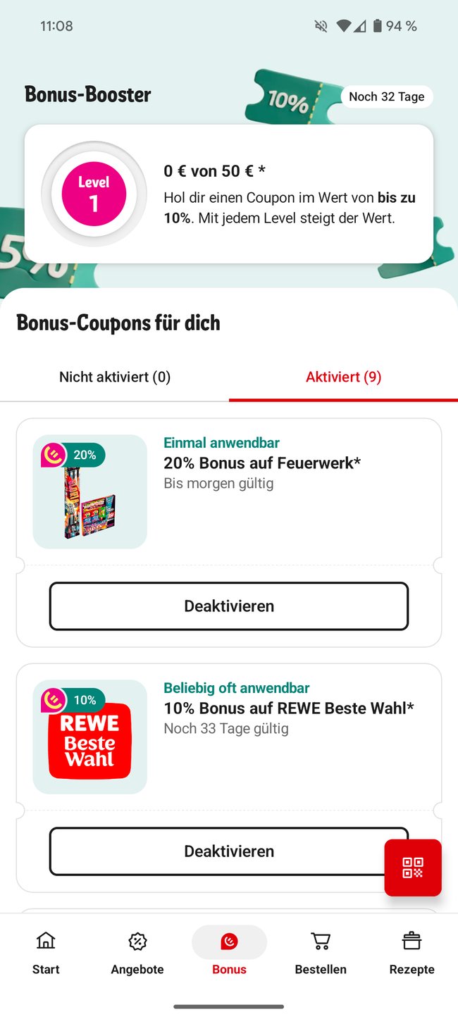 Rewe-App Screenshot