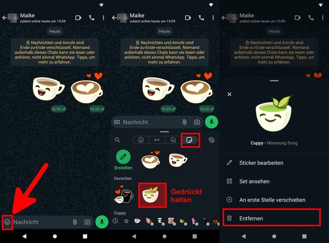 WhatsApp: So entfernt ihr Sticker aus euren Favoriten in Android.