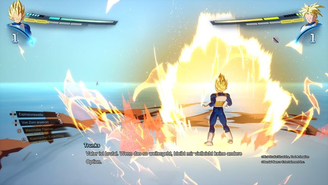 Vegeta im Kampf gegen Trunks.