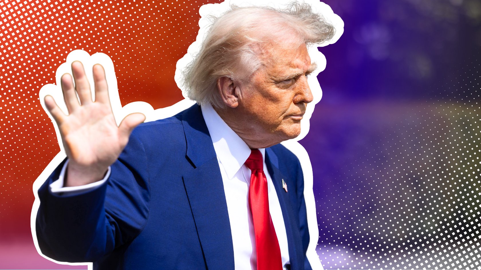 US-Präsident Donald Trump winkt Reportern zu – oder ab.