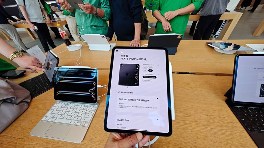 Die neuen iPads im Apple Store in Shanghai.