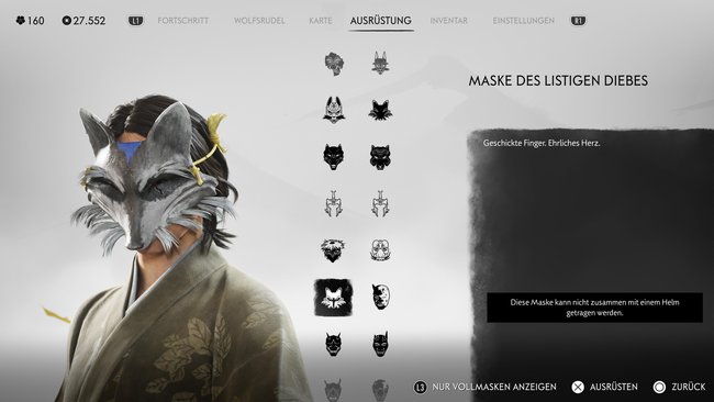 Maske des listigen Diebes