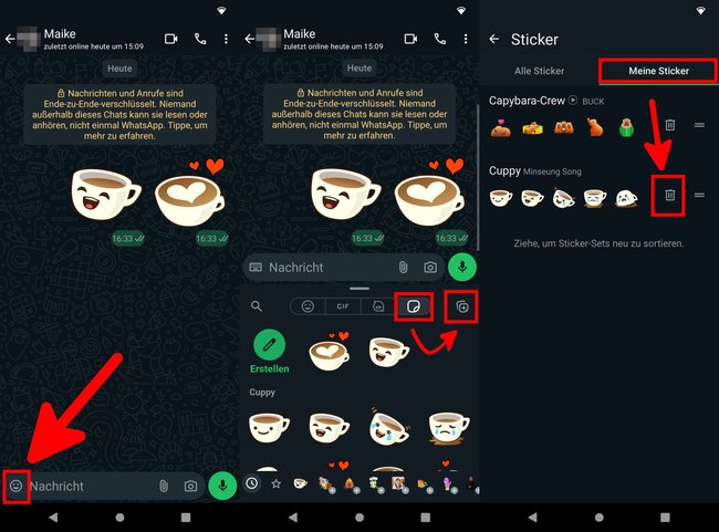 WhatsApp: So löscht ihr ein Sticker-Set in Android.