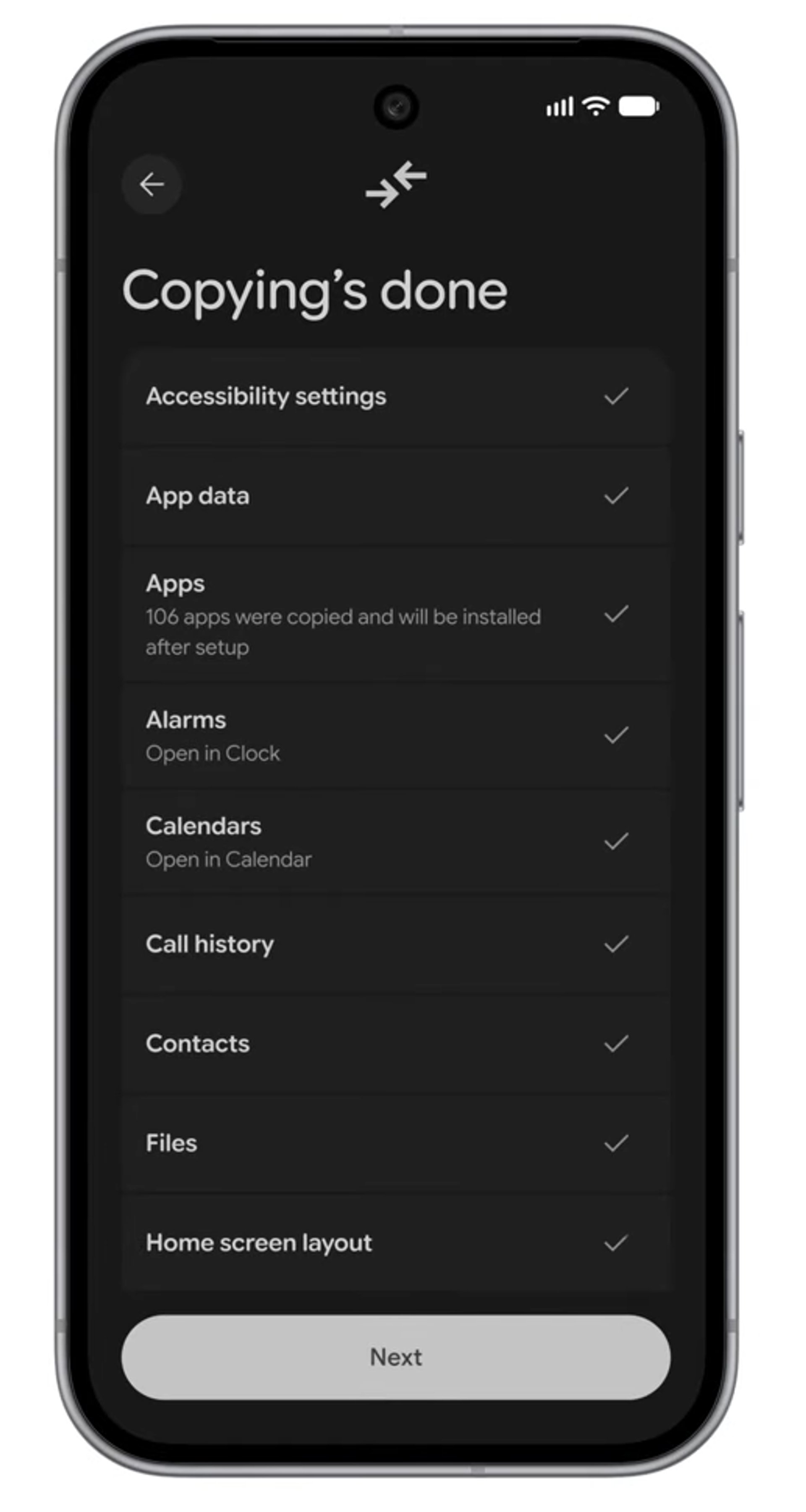 Настройки Pixel-телефона для перехода с iOS на Android.