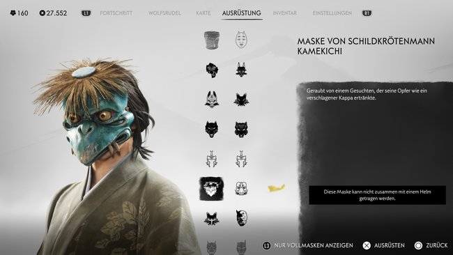 Maske von Schildkrötenmann Kamekichi