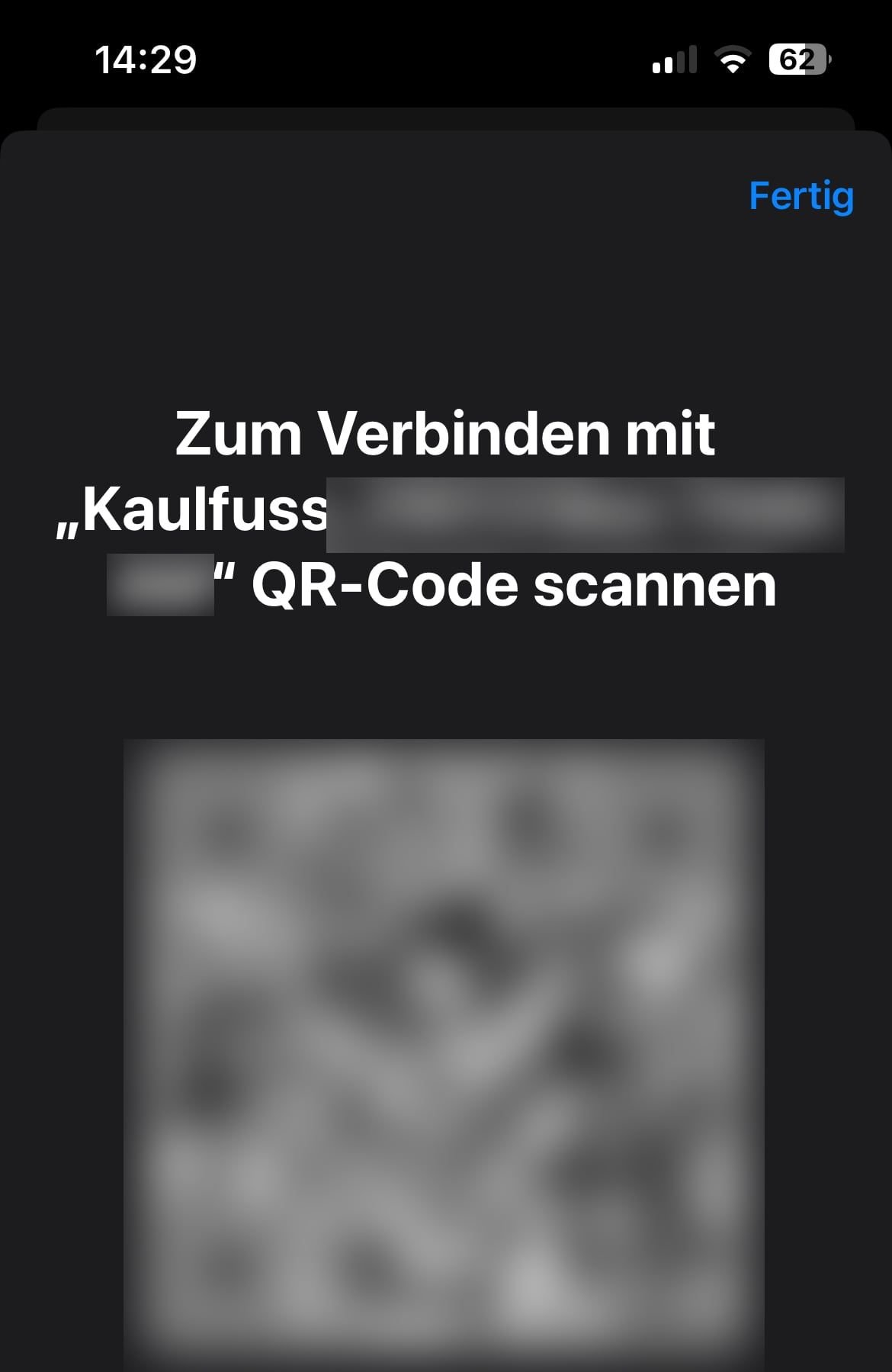 Erzeugter QR-Code der Passwort-App.