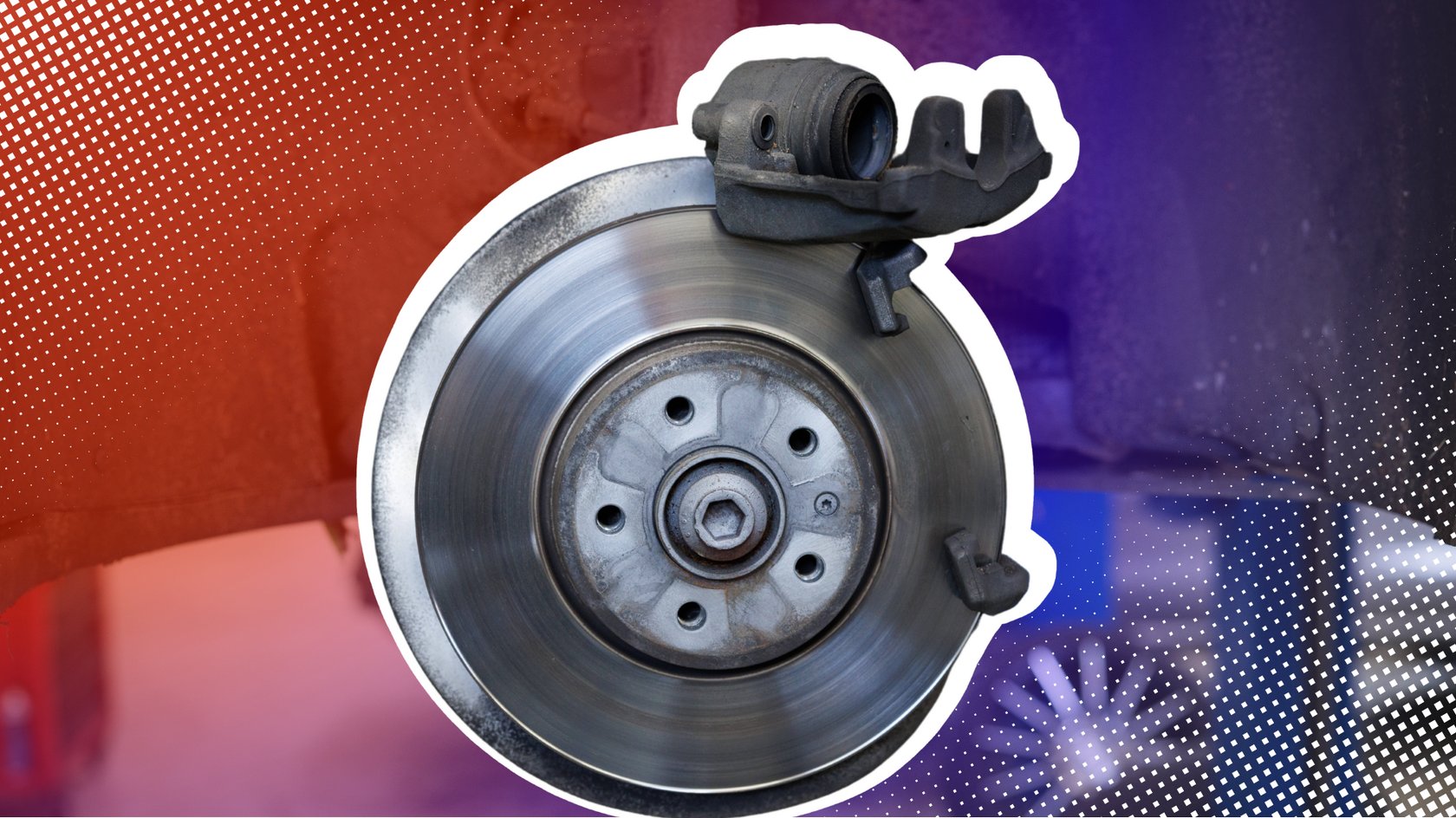 Bremsscheibe am Auto bei Werkstattbesuch