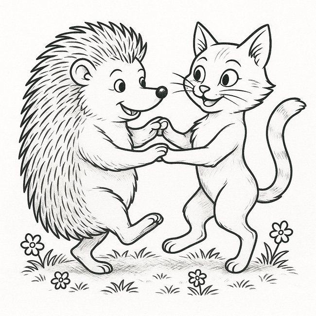 ChatGPT erstellt Ausmalbild mit Igel