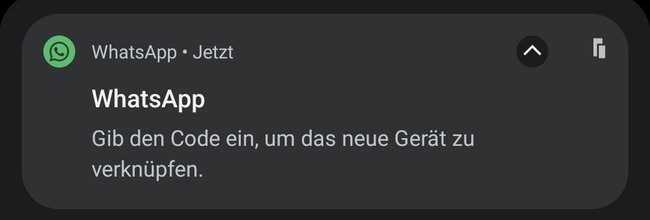 WhatsApp schickt euch eine Push-Benachrichtigung, damit ihr den Code eingeben könnt
