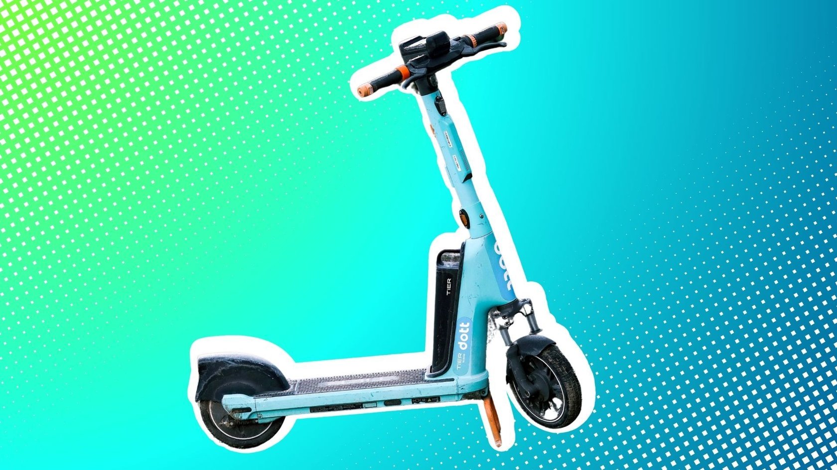 Türkisfarbener E-Scooter der Marke Dott 