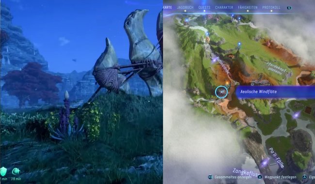 Hier findet die fünfte aeolische Windflöte.