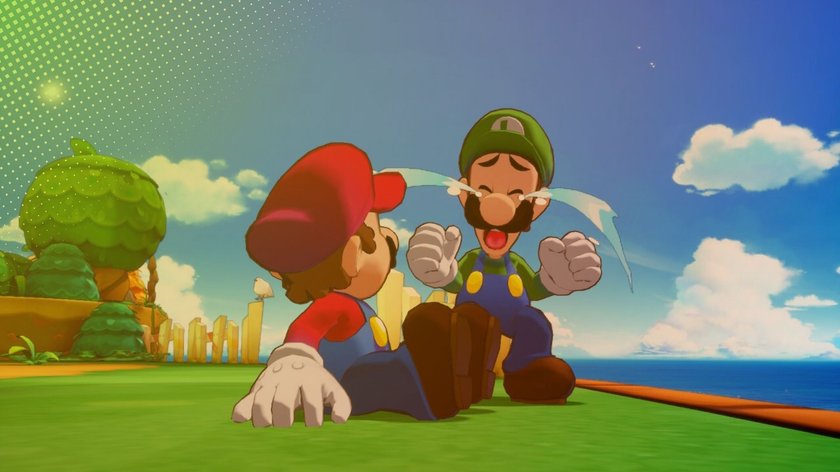 Mario und der weinende Luigi in Mario & Luigi: Brothership.