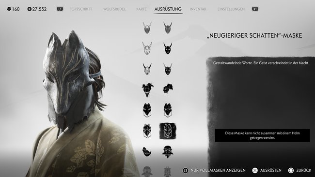 "Neugieriger Schatten"-Maske