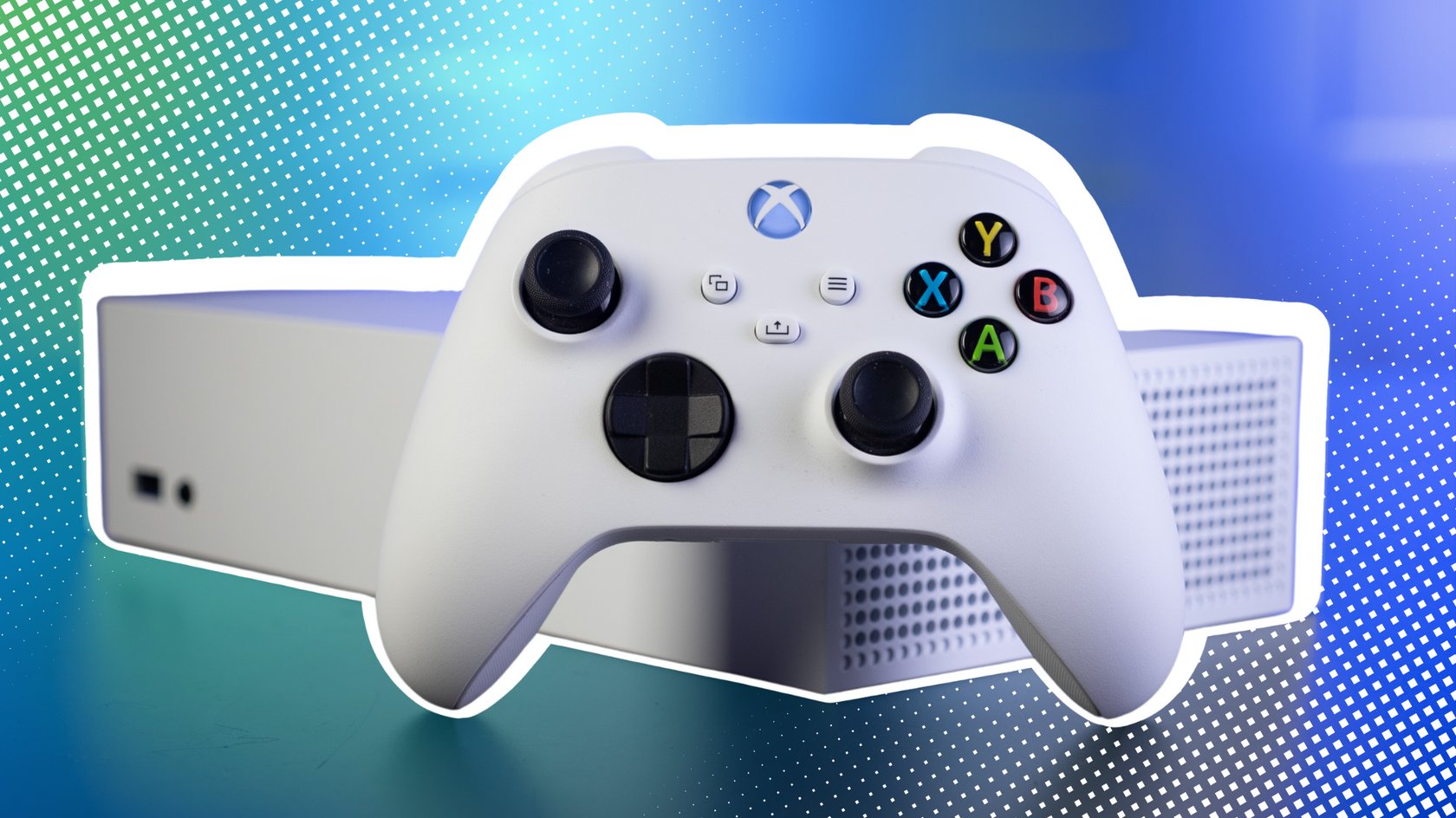Die Xbox Series S mit Controller.