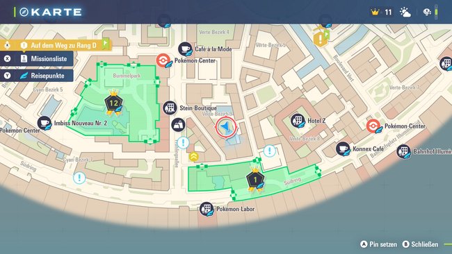 Fundort-Markierung auf der Karte von Pokémon-Legenden: Z-A.
