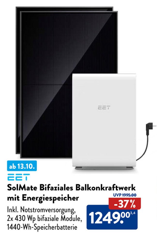 Aldi Angebot EET-Speicher Balkonkraftwerk