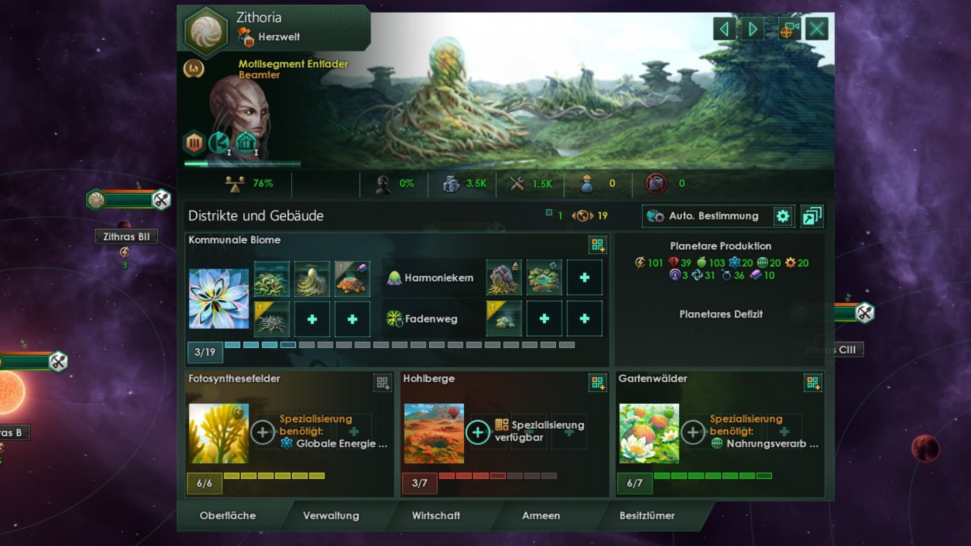 Wirtschaftssystem aus Stellaris