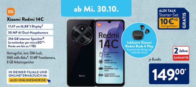 Aldi Xiaomi Redmi 14C Angebot