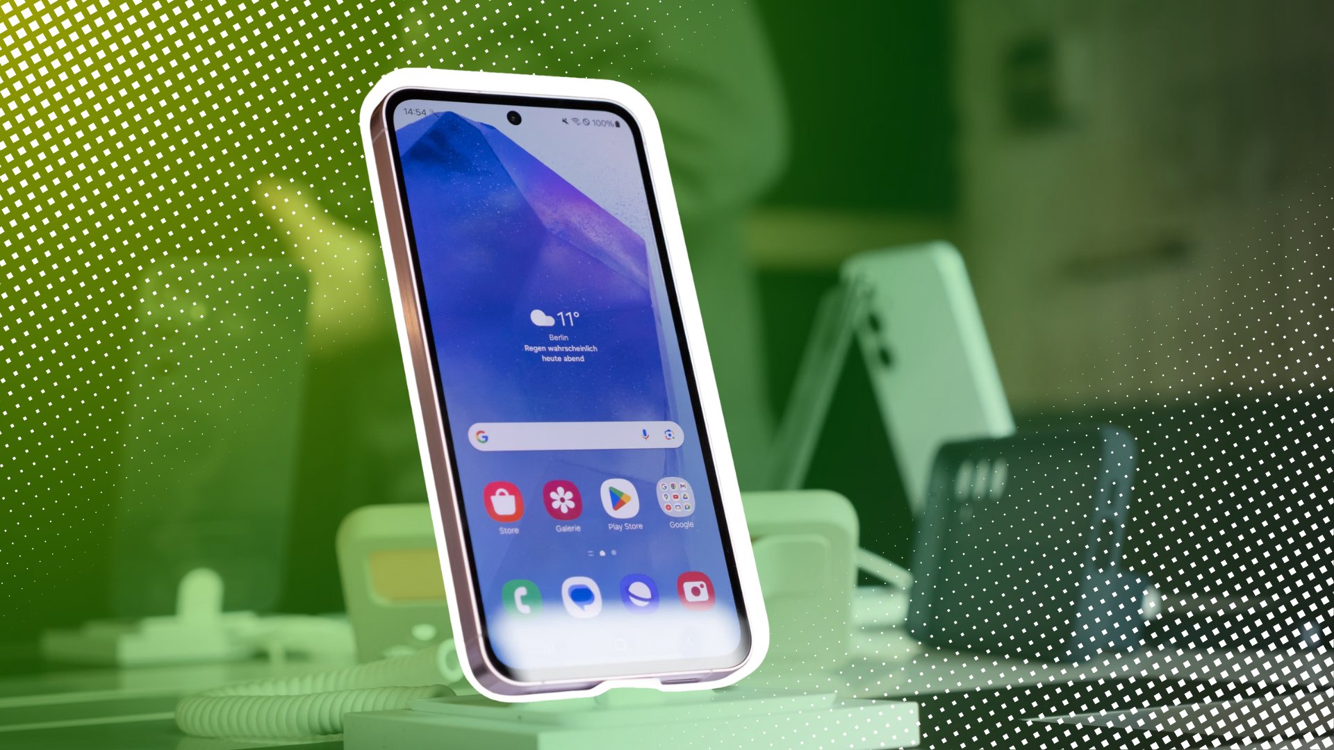 Изображение Samsung Galaxy, демонстрирующее галерею с иконкой Google Фото