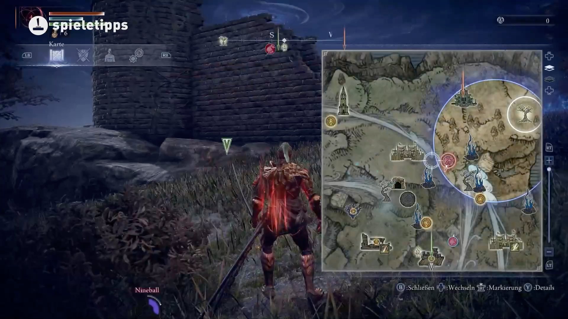 Exekutor schaut in Elden Ring: Nightreign die kleiner werdende Karte an.
