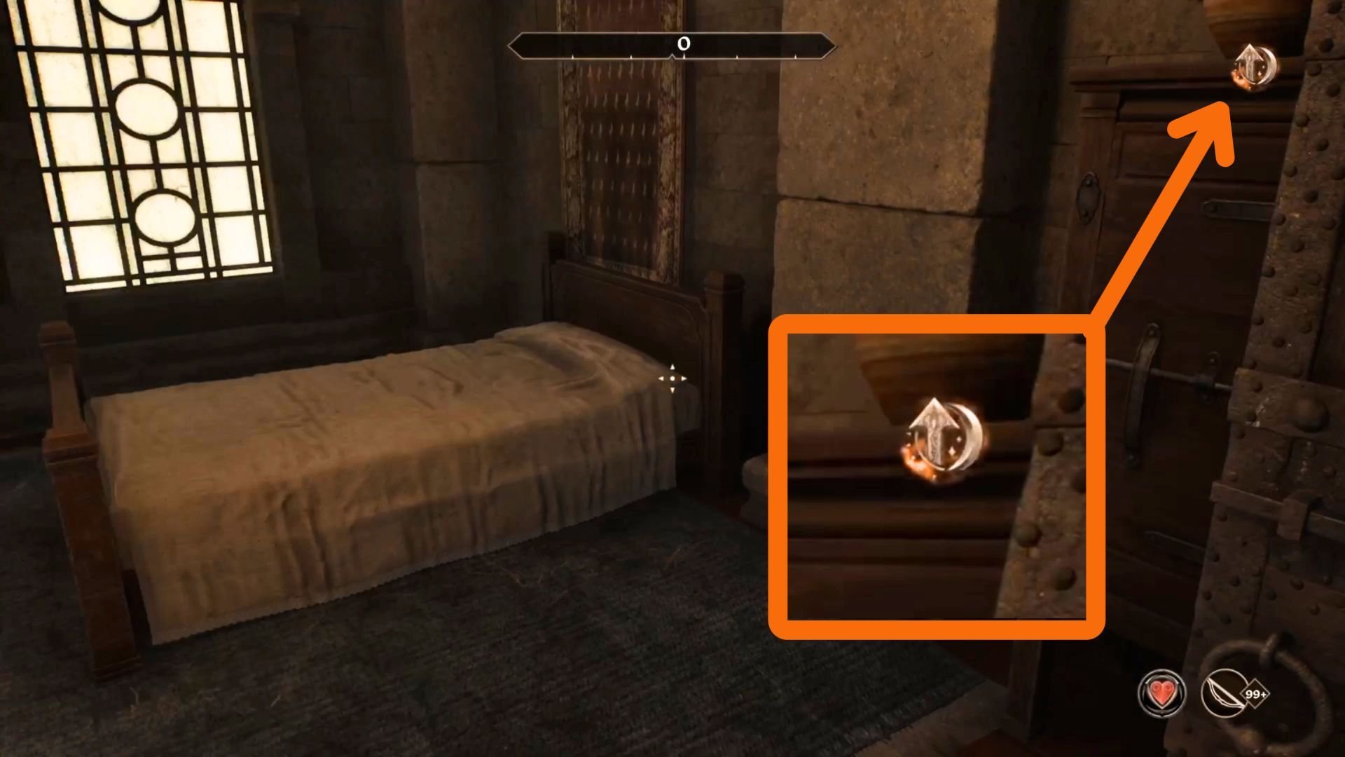 Pfeilsymbol in Oblivion Remastered das die Möglichkeit zum Aufleveln symbolisiert und in der oberen rechten Ecke des Bildschirms eingeblendet wird.