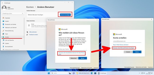 Windows 11: So erstellt ihr ein zusätzliches lokales Benutzerkonto.