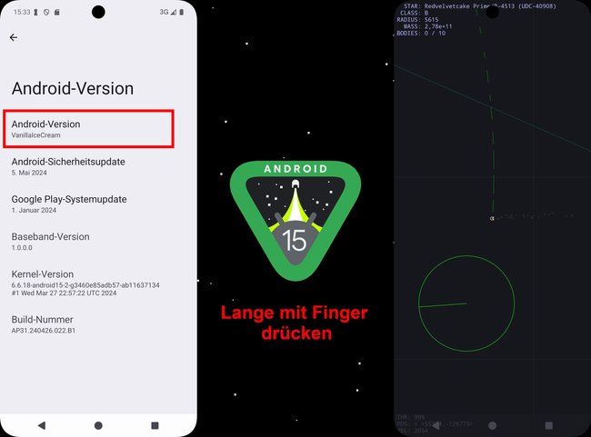 Hier startet ihr das Easter-Egg in Android 15.